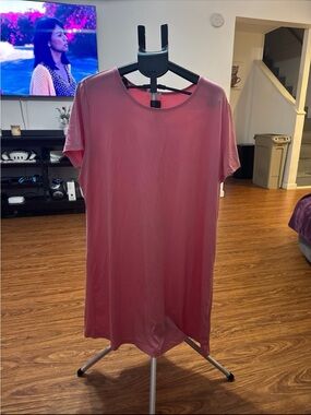 Ekouaer Short Sleeve Nightgown in Rose Pink